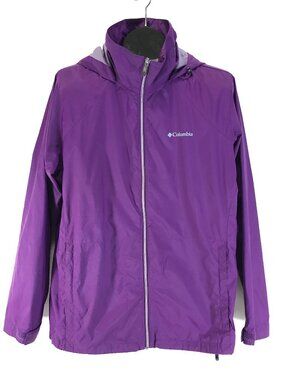 Columbia Switchback II Jacket Women's Plus 1X Purple Hooded Water Resistant